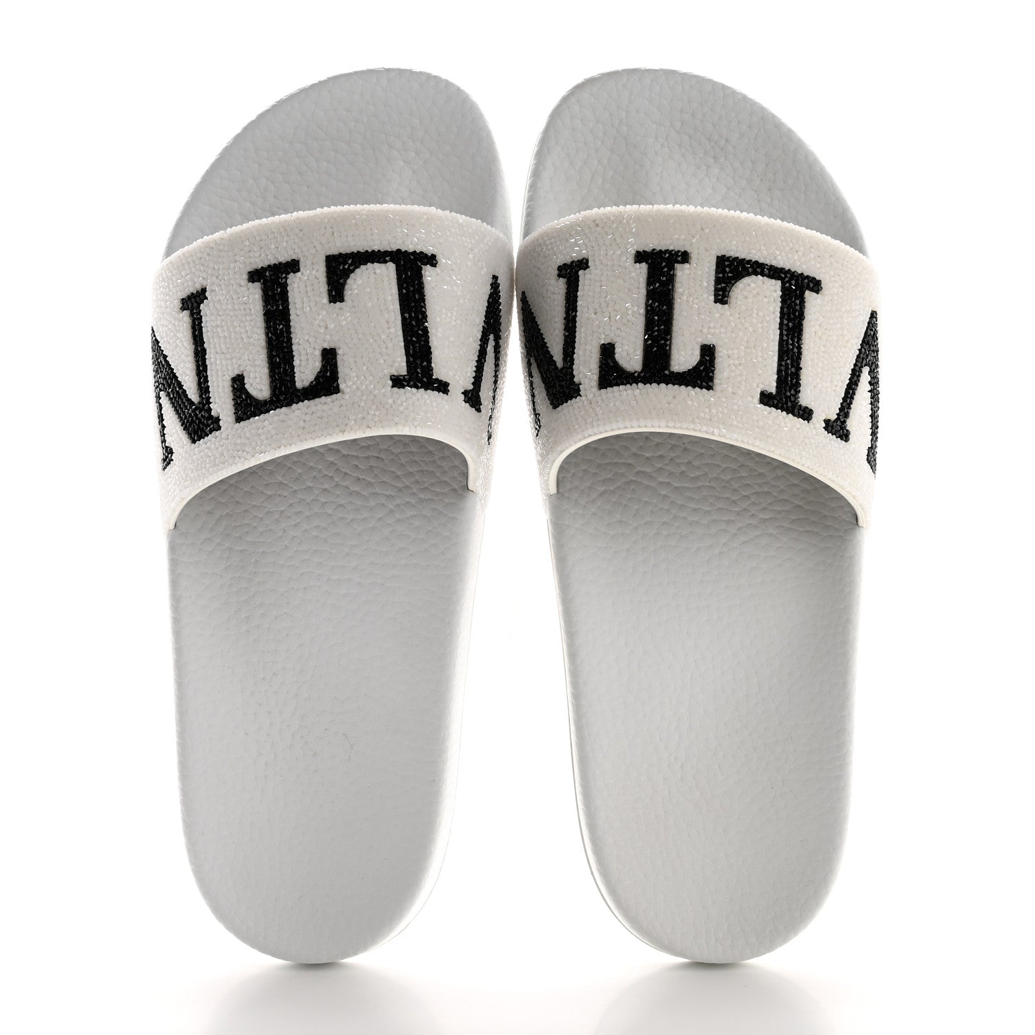 Valentino Garavani Rubber Swarovski VLTN Pool Slide Sandals 39 White 2 of 9