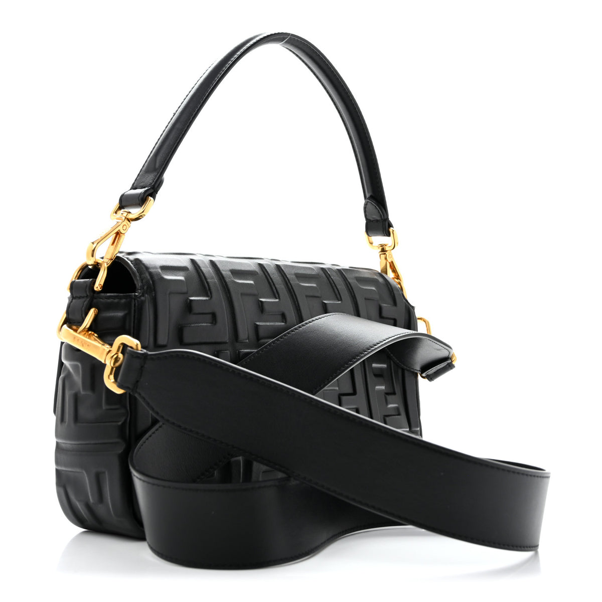 Nappa FF 1974 Embossed Baguette Black