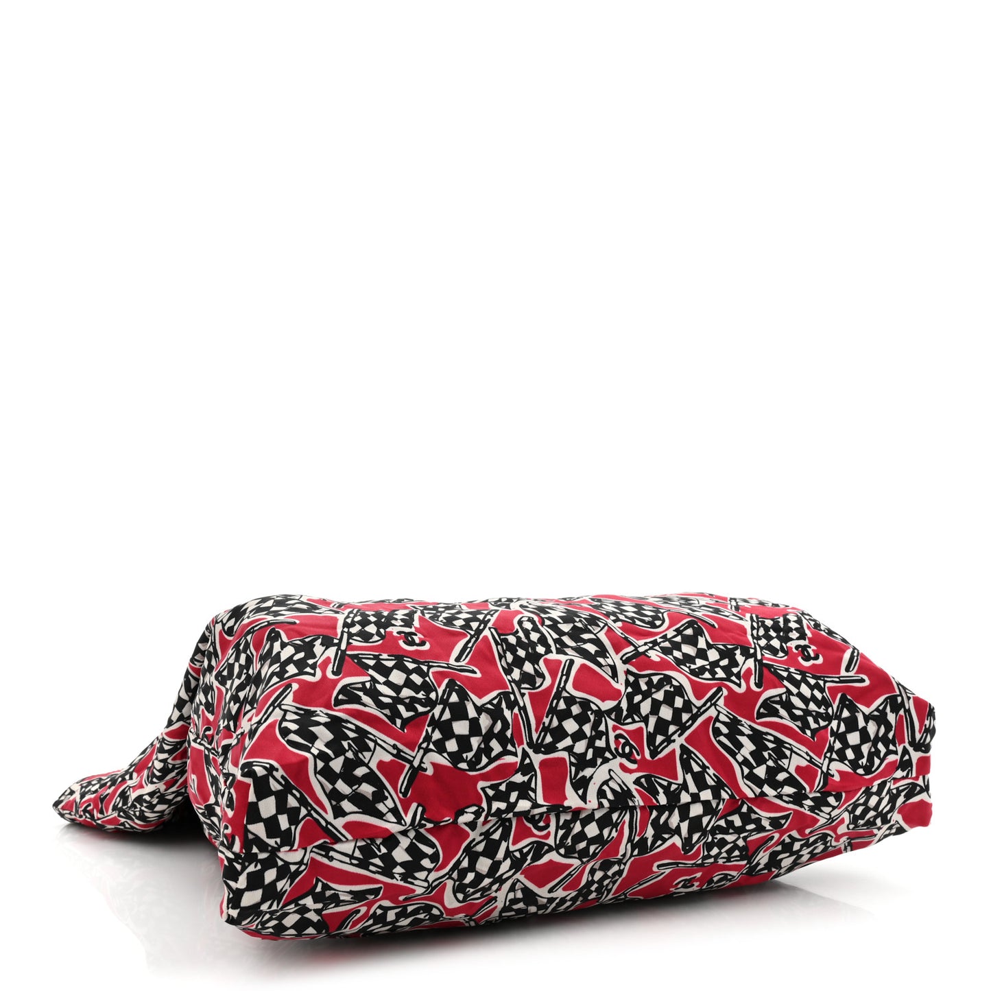 Caviar Fabric Quilted Foldable Tote With Chain Black Multicolor