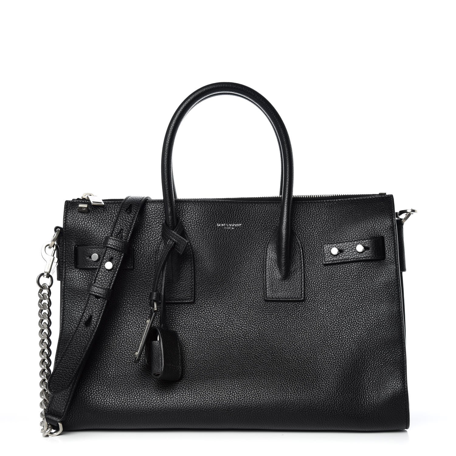 Saint Laurent Grained Calfskin Small Supple Sac De Jour Duffle Black 1 of 10