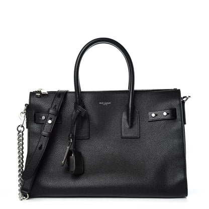 Saint Laurent Grained Calfskin Small Supple Sac De Jour Duffle Black 1 of 10