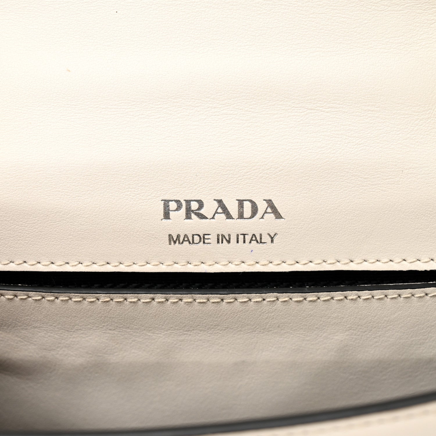 Prada City Calf Plex Ribbon Bag White Black 6 of 17