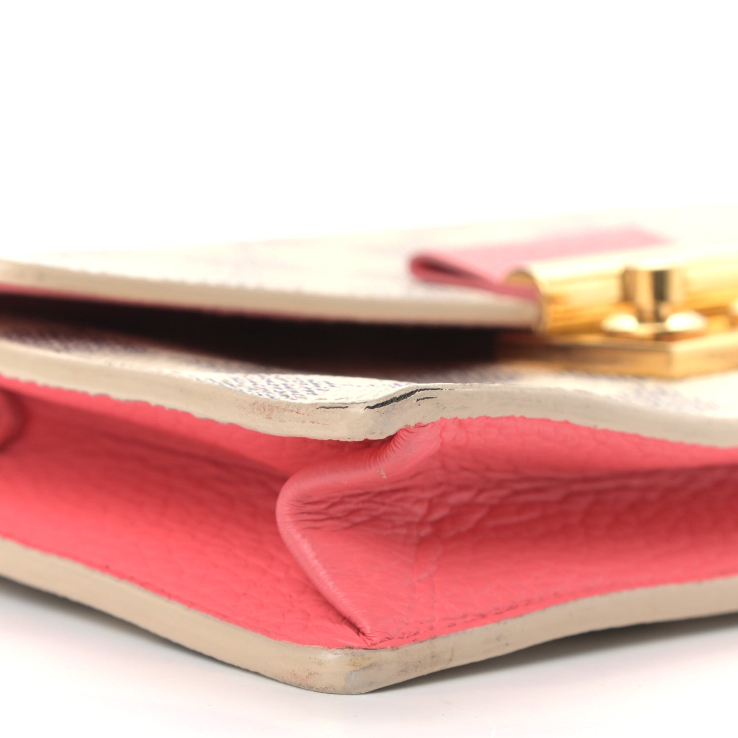 Louis Vuitton Damier Azur Croisette Chain Wallet Rose Papaye 8 of 14