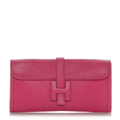 Hermes Chèvre Mysore Jige Elan 29 Clutch Rose Shocking 1 of 8