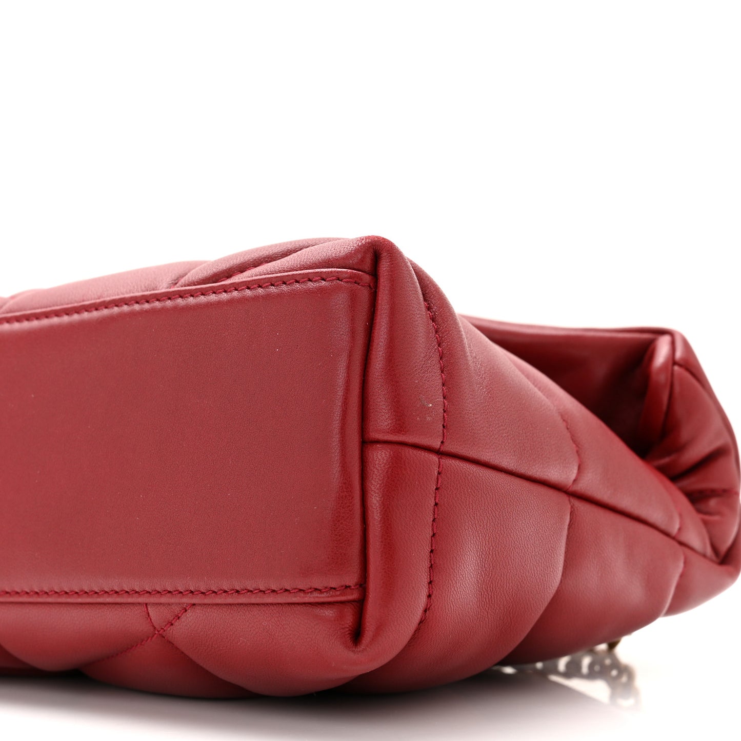 Lambskin Quilted Toy Loulou Puffer Monogram Chain Satchel Red