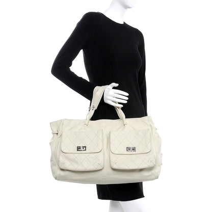 Chanel Caviar Stitched Pocket In The City Tote Ivory 2 of 7