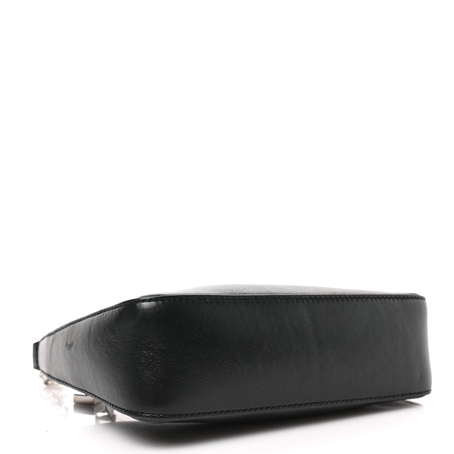 Smooth Calfskin Mini Moon Cut Out Shoulder Bag Black