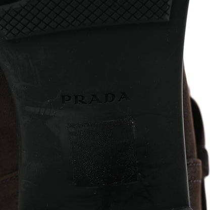 Prada Capra Antic Donna Tall Riding Boots 37 Ebano 8 of 12