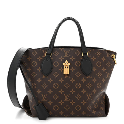 Louis Vuitton Monogram Flower Zipped Tote MM Black 1 of 16