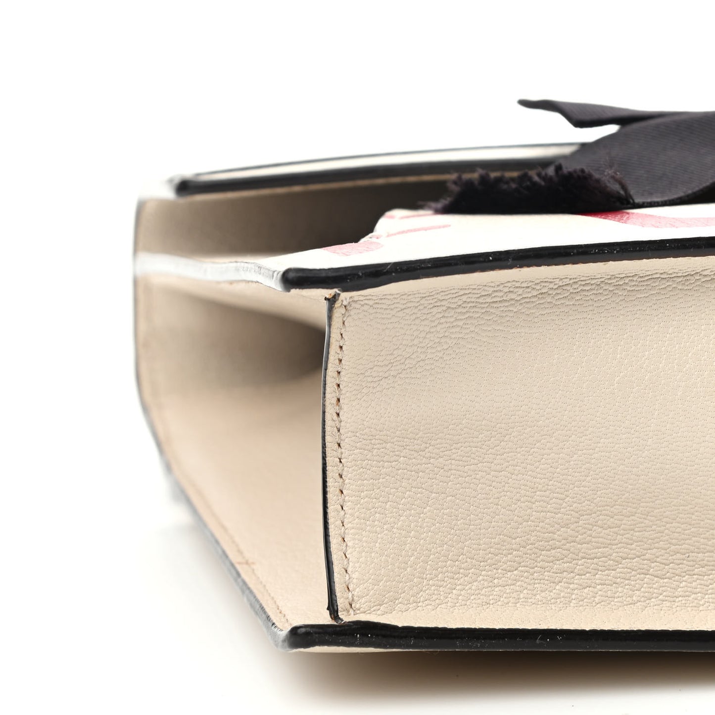 Calfskin Osiride Future Top Handle Bag Mystic White Hibiscus Red Black
