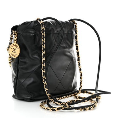 Chanel Shiny Calfskin Quilted Pearl CC Chain Mini Chanel 22 Black 3 of 10