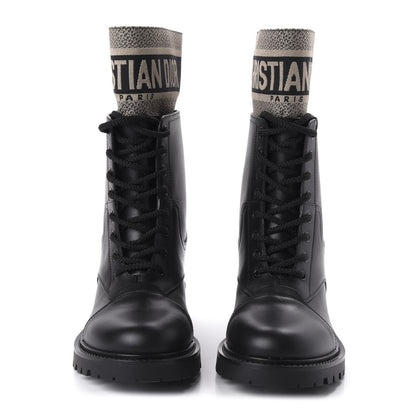 Christian Dior Calfskin Technical Fabric D-Major Ankle Boots 39 Black Taupe 2 of 10