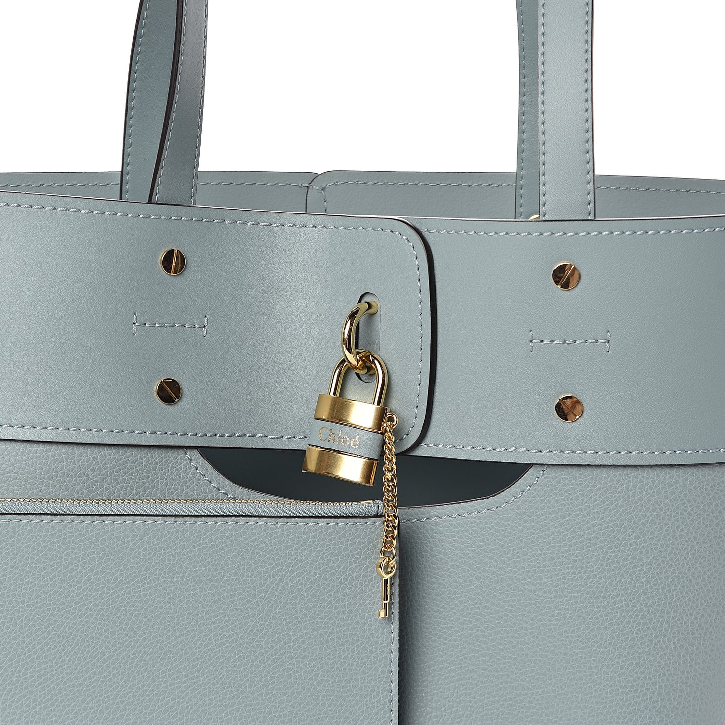 Smooth Grained Calfskin Medium Aby Tote Faded Blue