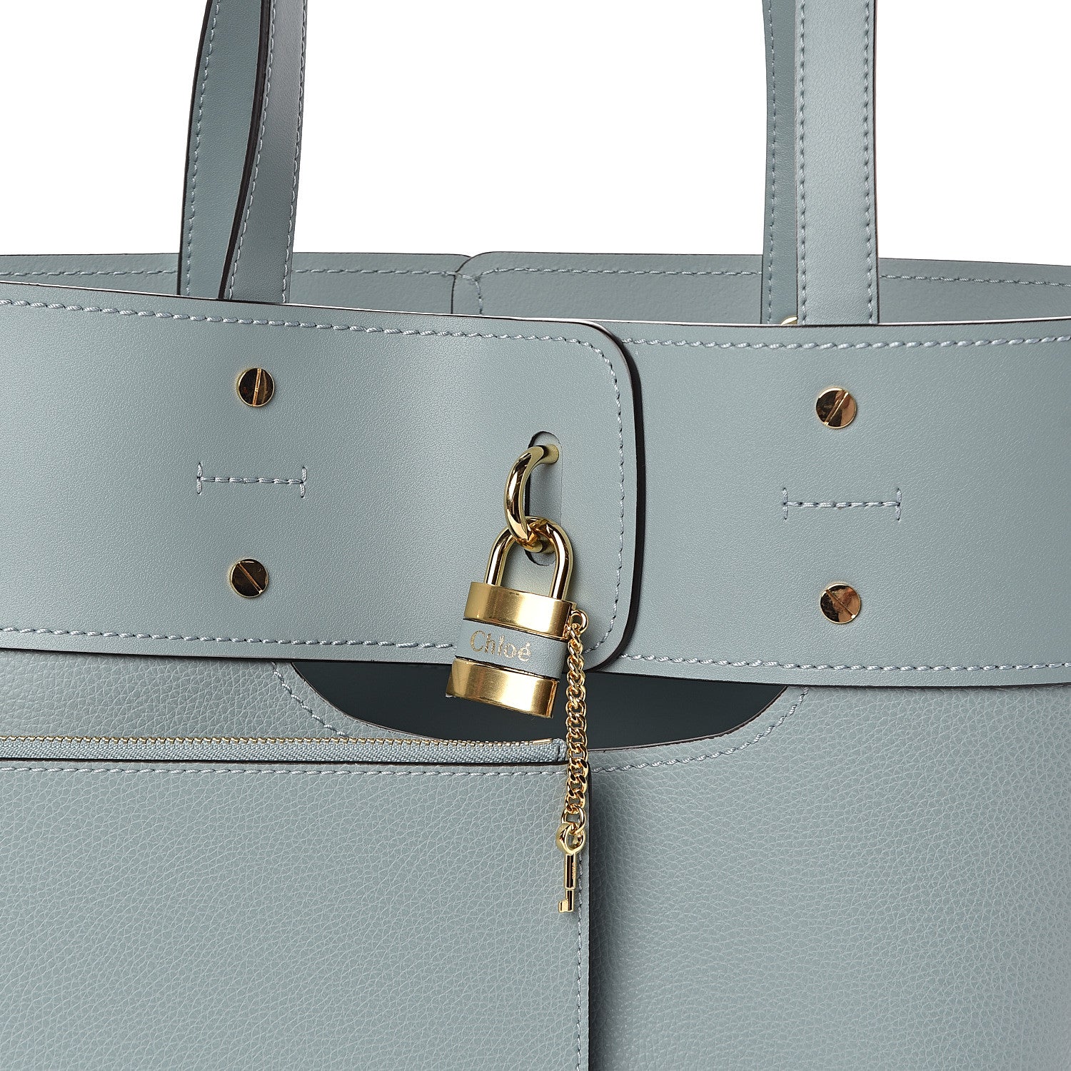 Chloe Smooth Grained Calfskin Medium Aby Tote Faded Blue 7 of 9