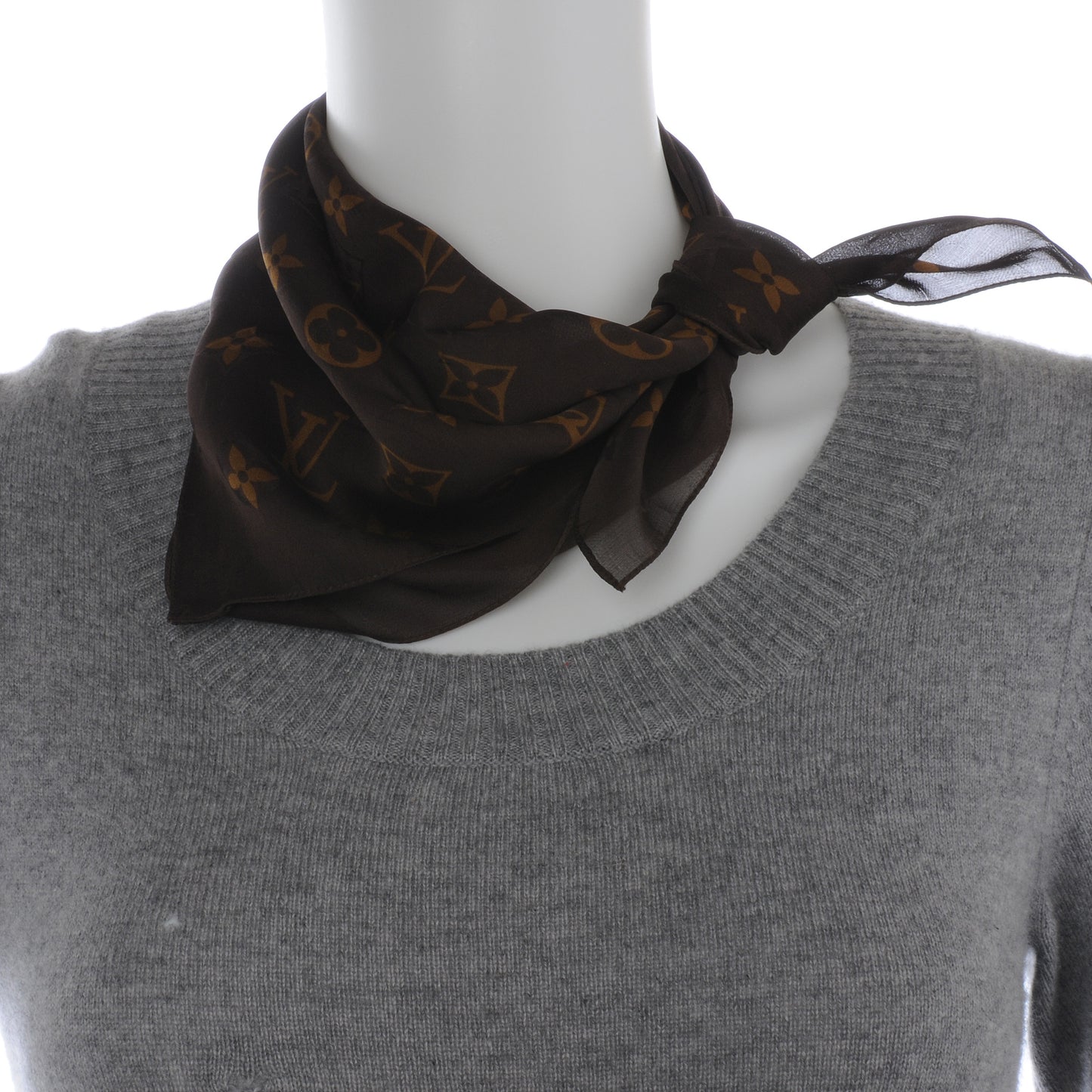 Silk Monogram Bandana Marron