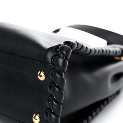 Fendi Vitello Seta Lace Up Medium Peekaboo Iconic Satchel Black 11 of 12