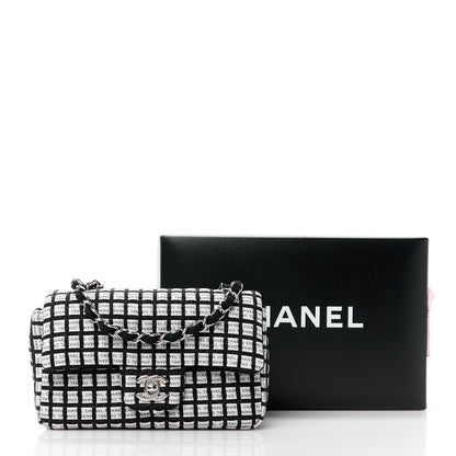 Chanel Ribbon Tweed Mini Rectangular Flap Black Ivory 12 of 12