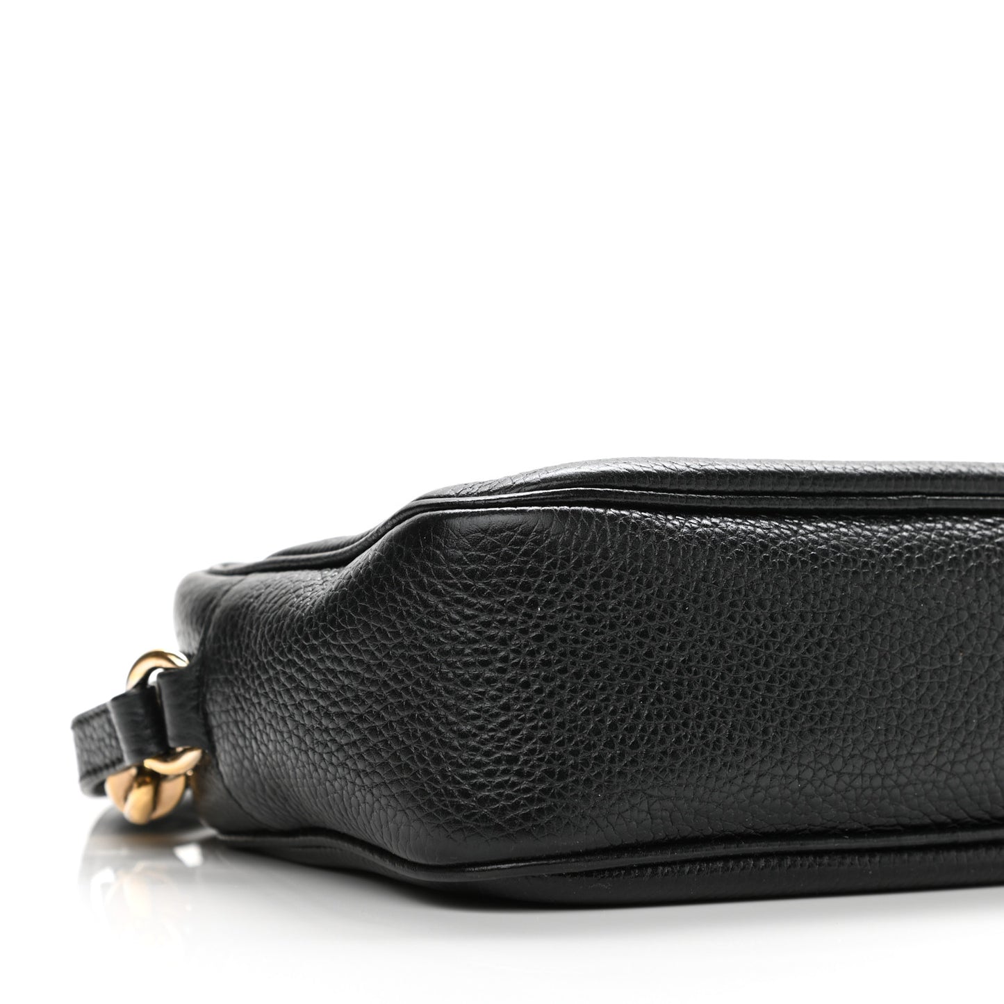 Pebbled Calfskin Small Soho Disco Bag Black
