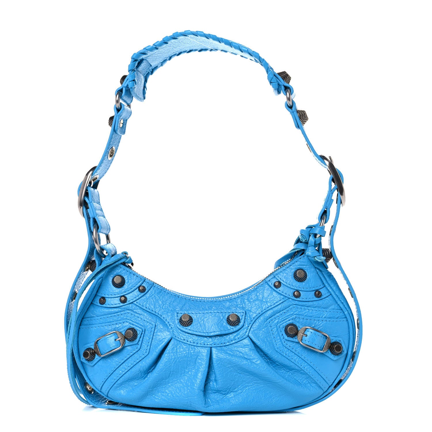 Balenciaga Agneau Arena Le Cagole Shoulder Bag XS Cyan 3 of 14