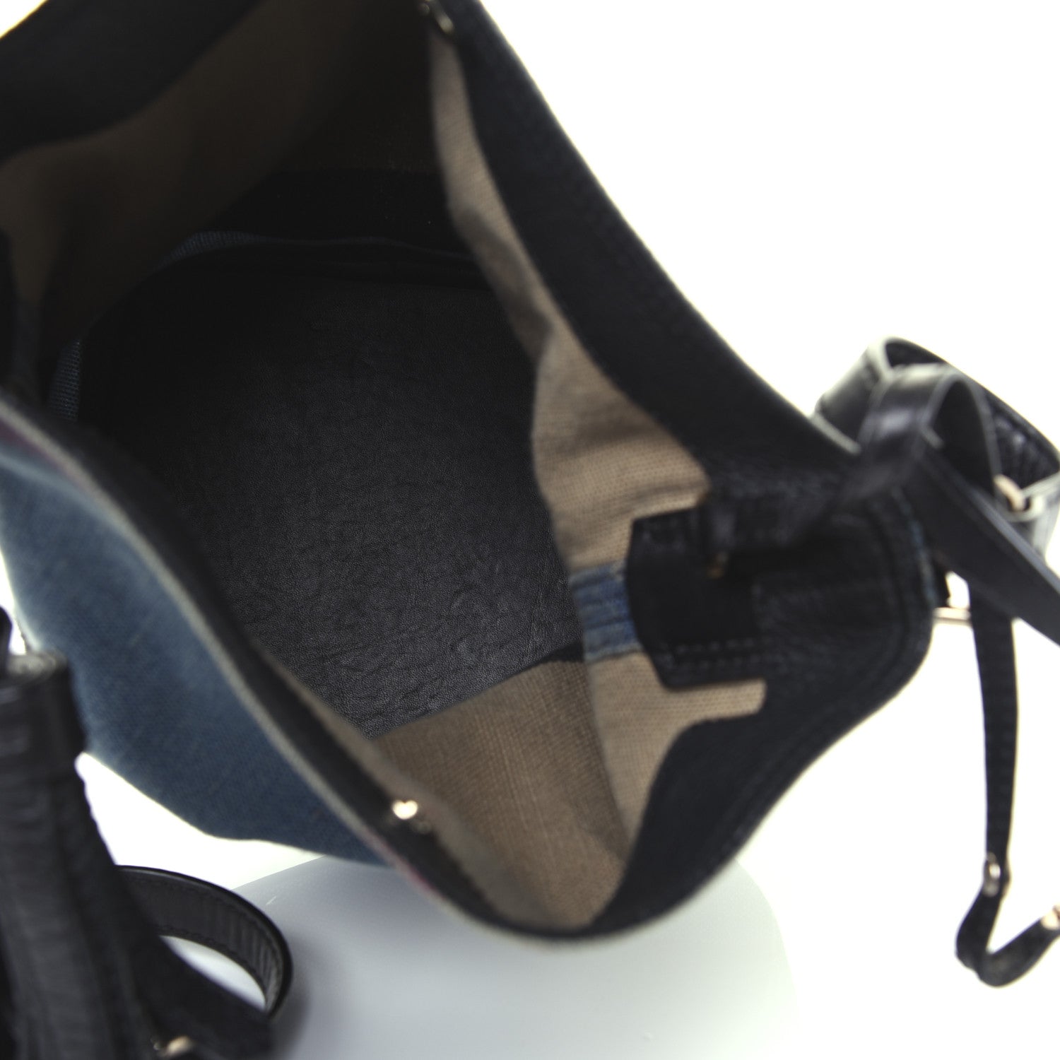 Burberry Overdyed Canvas Mega Check Mini Ashby Hobo Ultramarine Blue 6 of 23