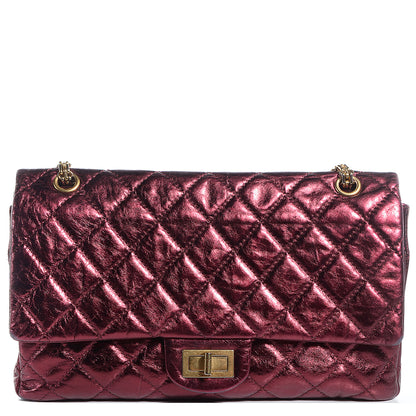 Chanel Calfskin 2.55 Reissue 227 Flap Metallic Dark Red 1 of 8
