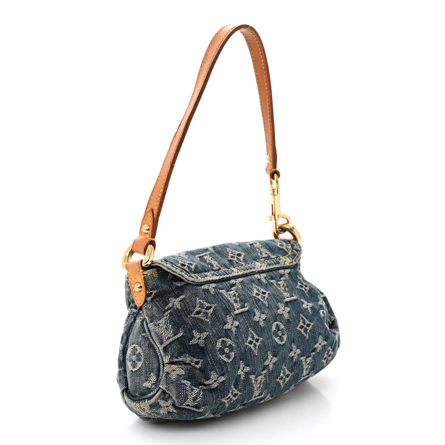 Monogram Denim Mini Pleaty Blue