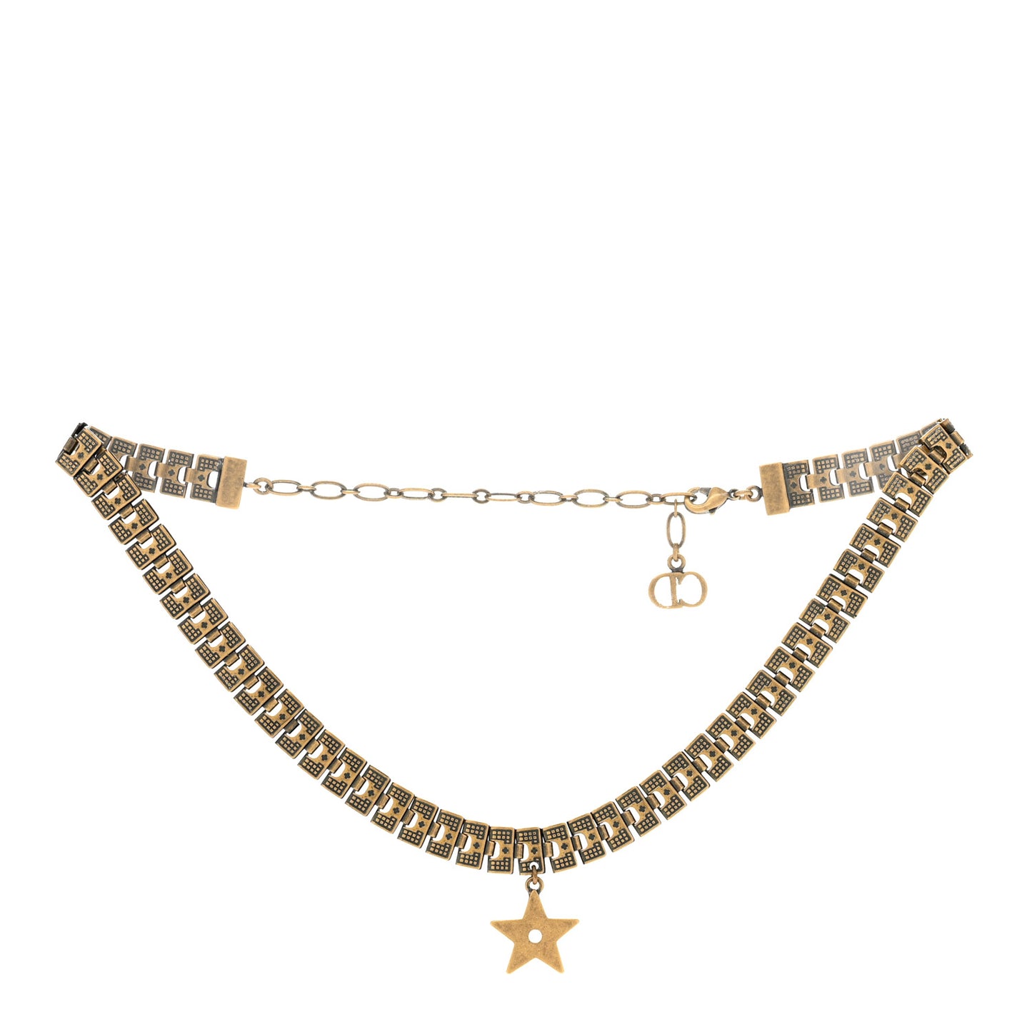 Metal Star Choker Necklace Aged Gold