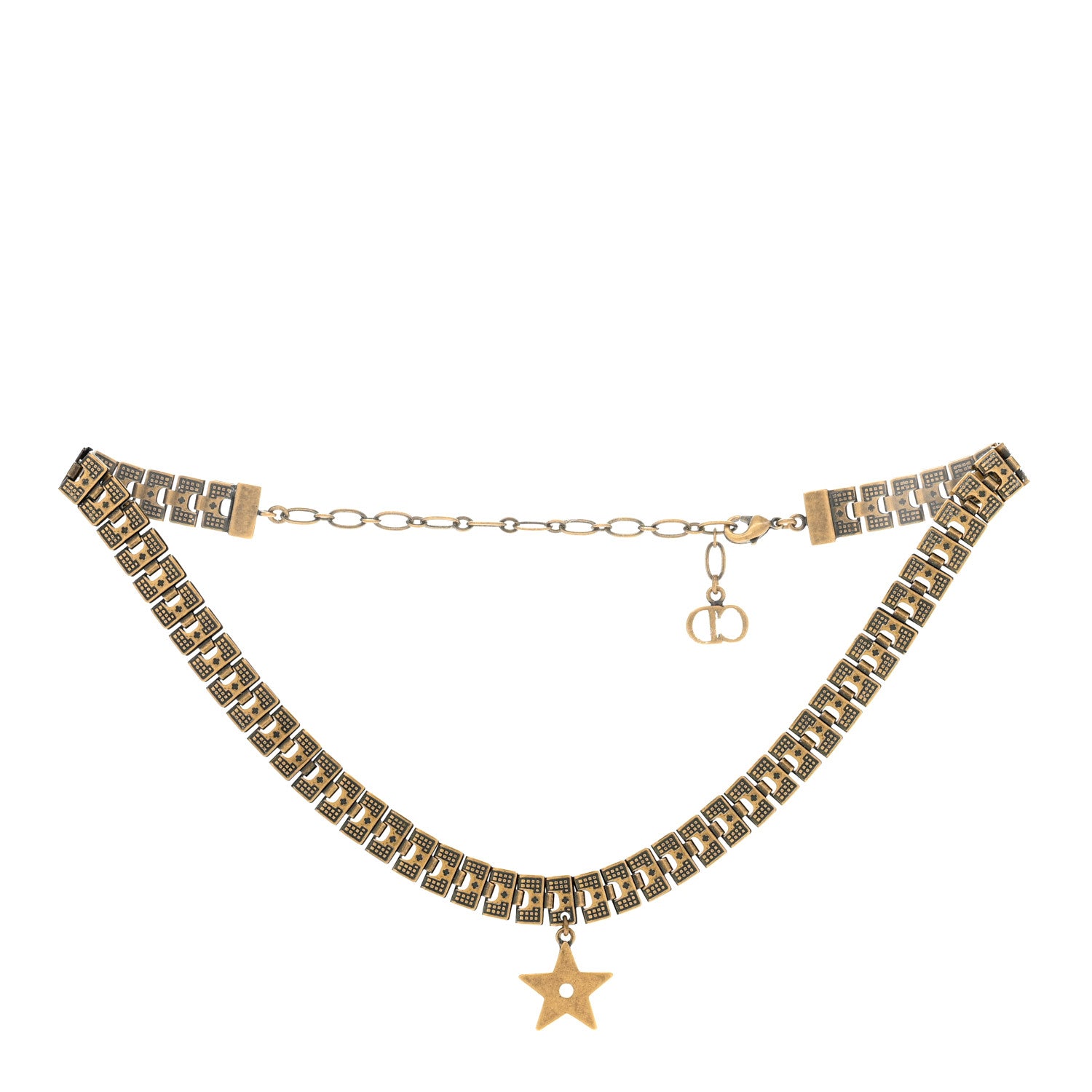 Christian Dior Metal Star Choker Necklace Aged Gold 3 of 5