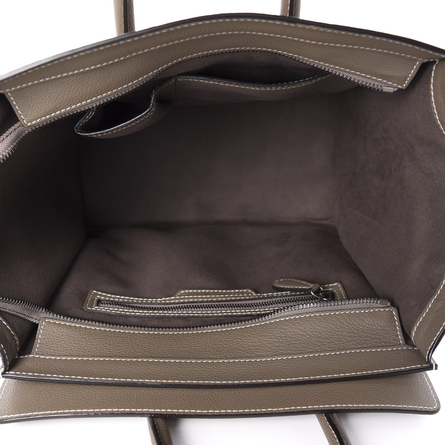 Celine Drummed Calfskin Mini Luggage Bag Souris 5 of 10