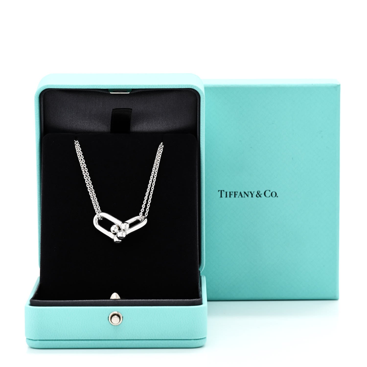Tiffany Sterling Silver Double HardWear Link Pendant Necklace 7 of 7