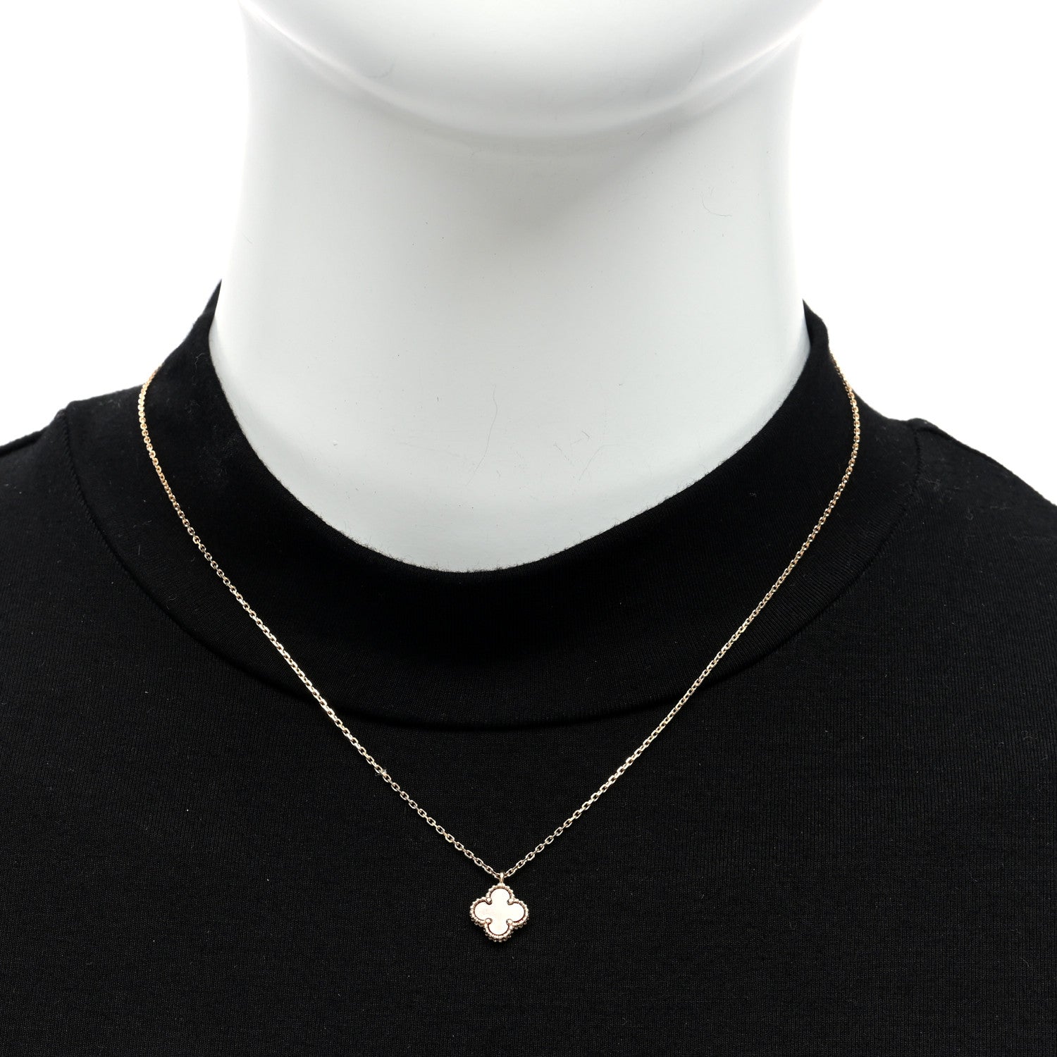 Van Cleef & Arpels 18K Rose Gold Carnelian Sweet Alhambra Pendant Necklace 2 of 4