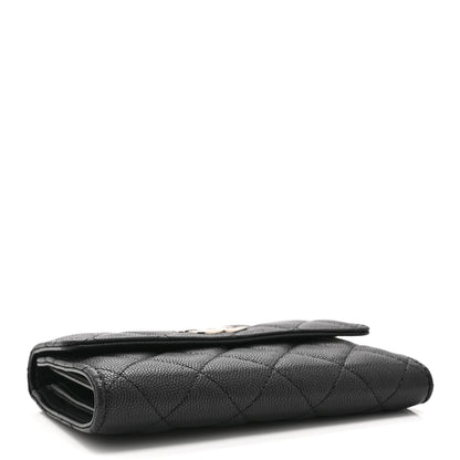Chanel Caviar Quilted Coco Chanel CC Medium Flap Wallet Black 4 of 11