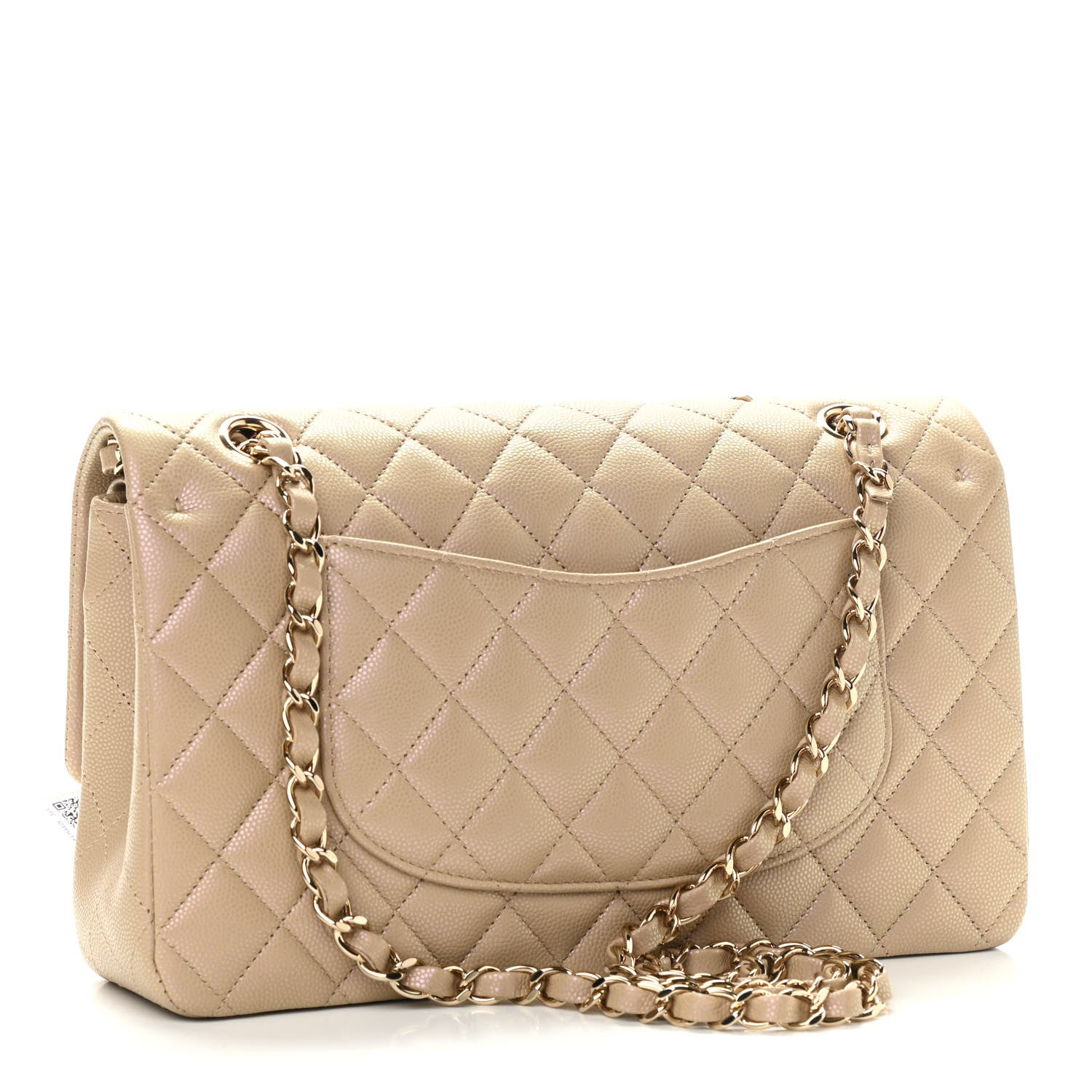 Chanel Iridescent Caviar Quilted Medium Double Flap Dark Beige 3 of 10