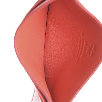 MCM Calfskin Calfskin Ottomar Monogram Card Case Hot Coral 4 of 6