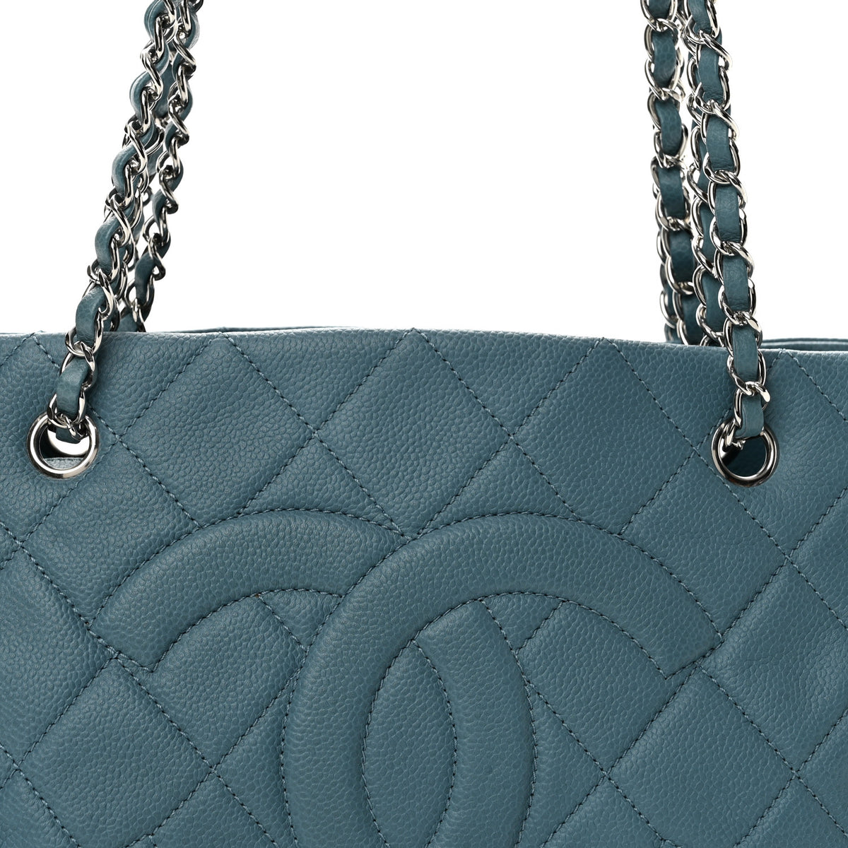 Caviar Quilted CC Timeless Soft Tote Blue