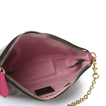 Fendi Zucca Spalmati Vitello Elite Pochette Tobacco Ciclamino 6 of 10