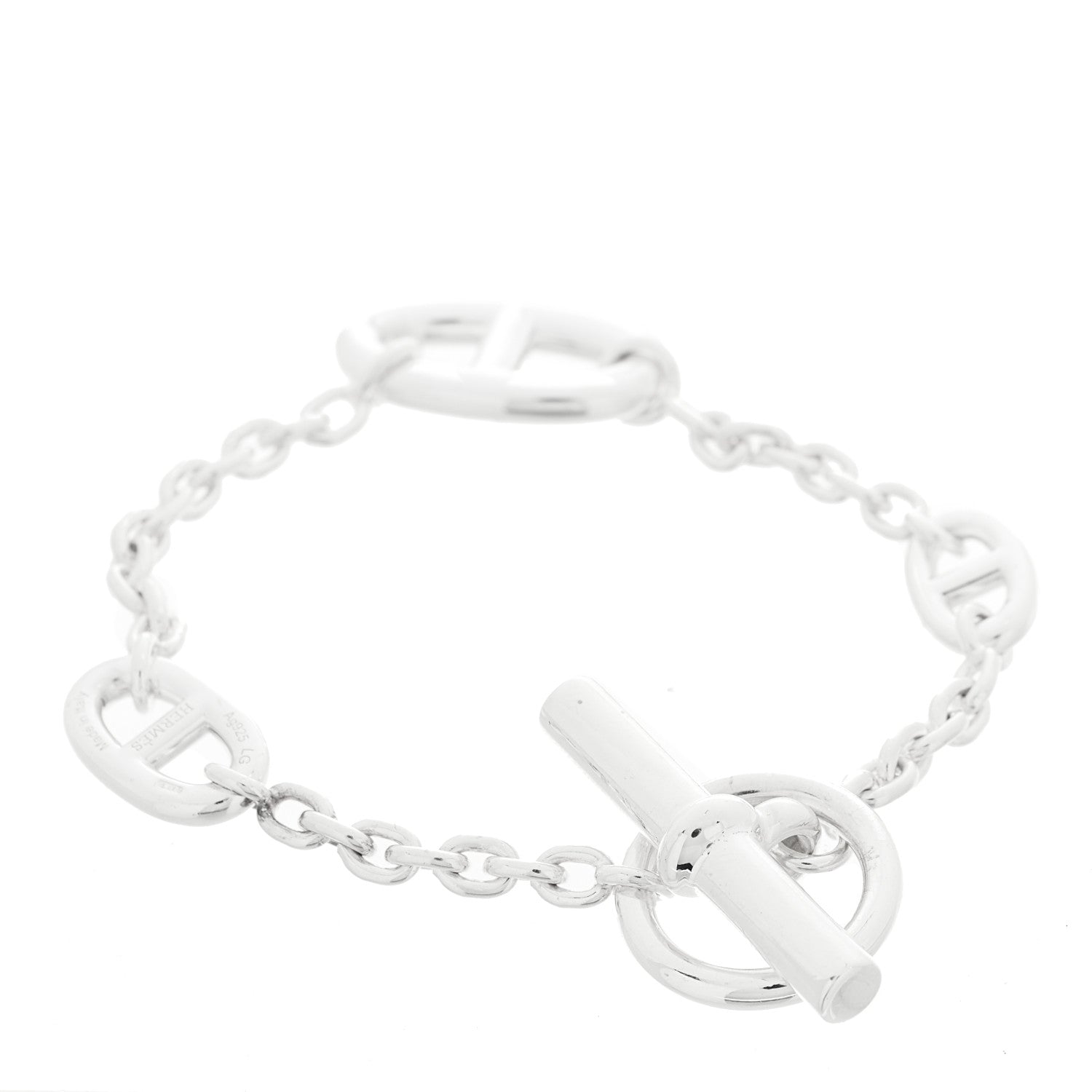 Hermes Sterling Silver Farandole Bracelet LG 1 of 4