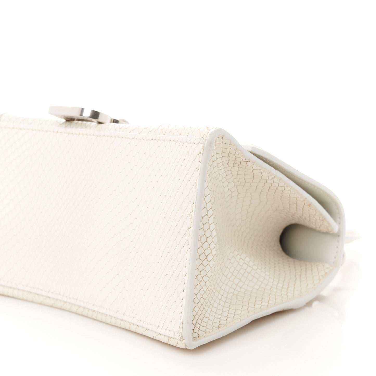 Calfskin Snake Embossed Small Hourglass Top Handle Bag