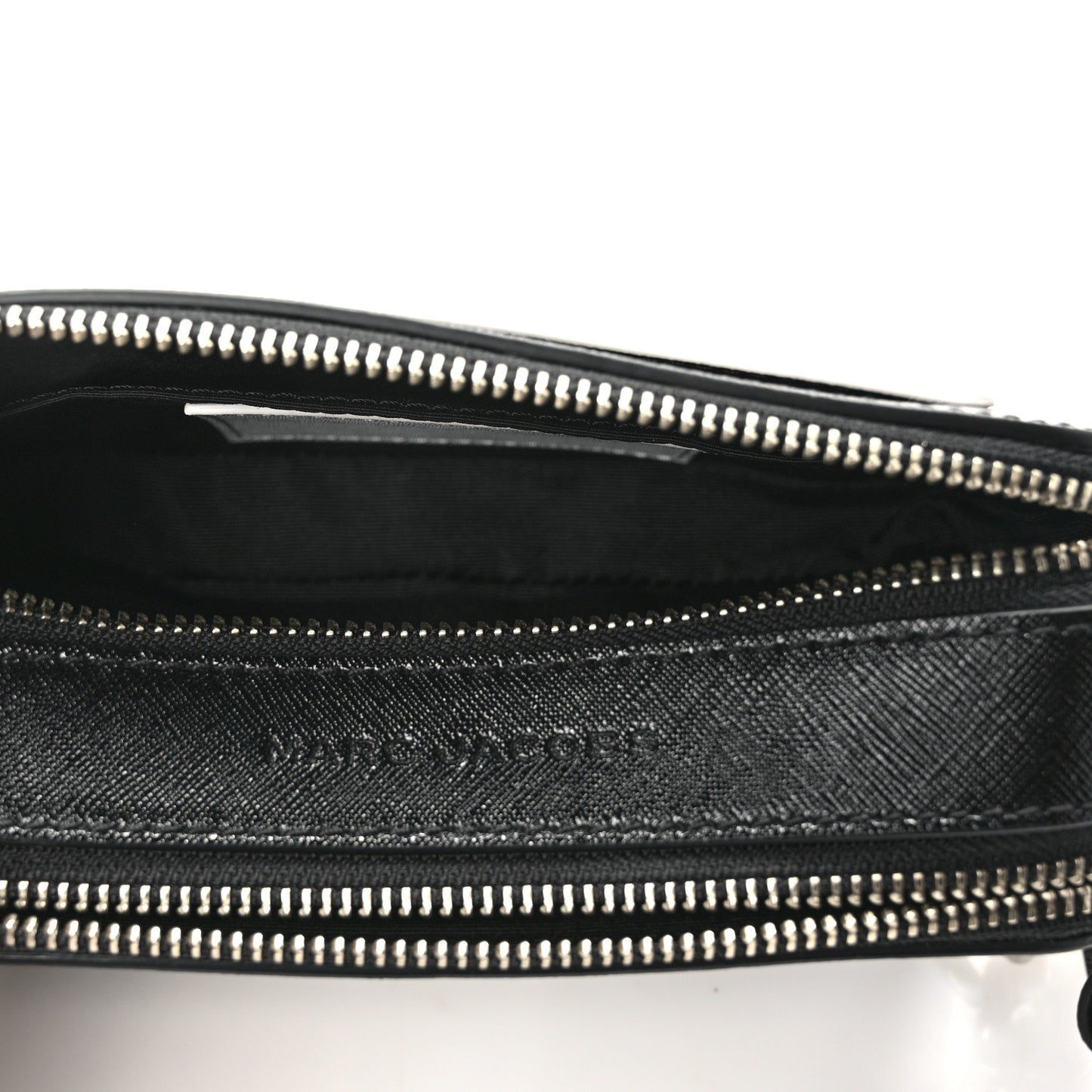 X Bloomingdales 150th Anniversary Saffiano Small Snapshot Camera Bag Black White