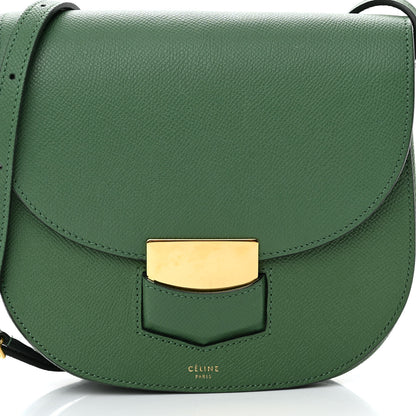 Celine Grained Calfskin Small Trotteur Light Forest 8 of 18