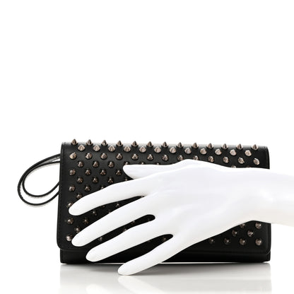 Christian Louboutin Calfskin Macaron Spiked Flap Wallet Black 2 of 7