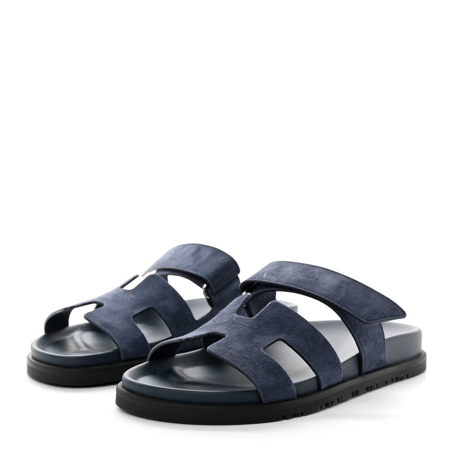 Suede Goatskin Womens Chypre Sandals 38.5 Bleu Celeste