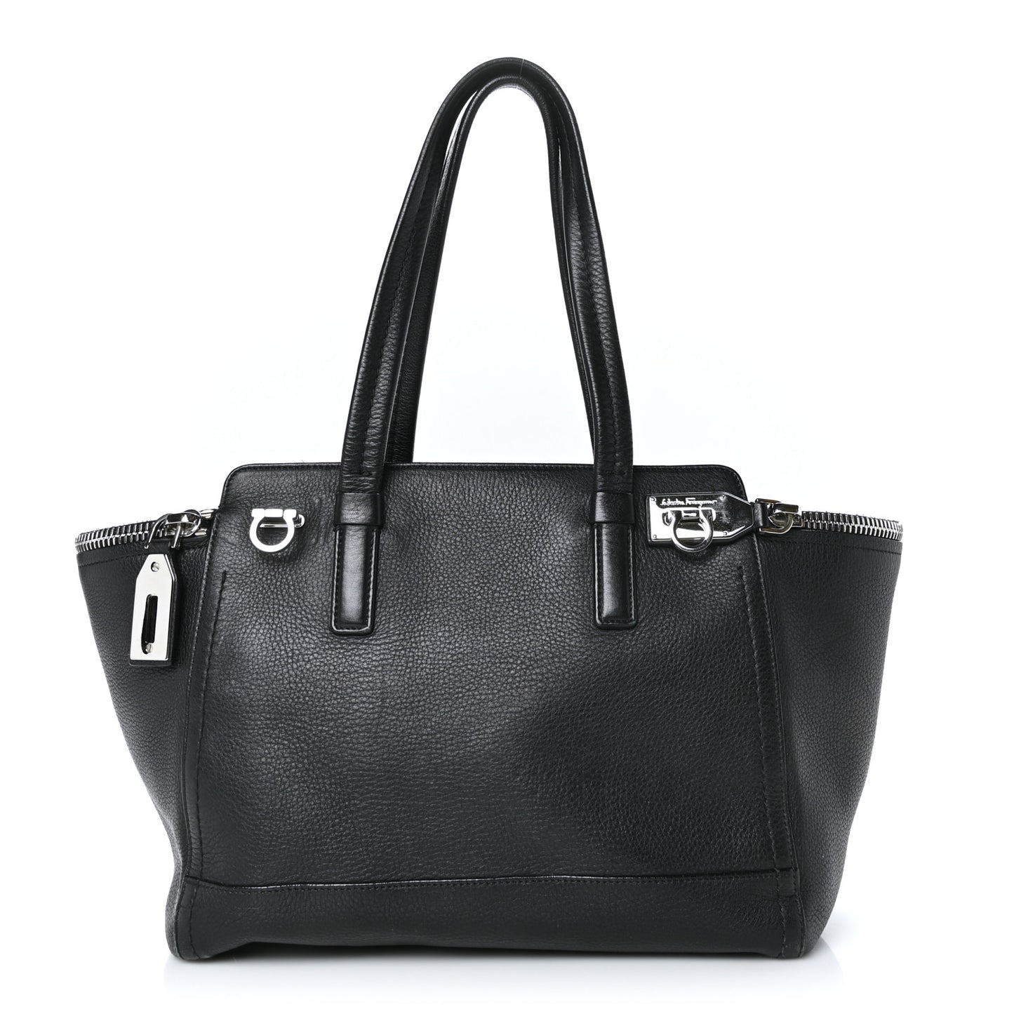 Calfskin Medium Verve Double Zip Tote Black