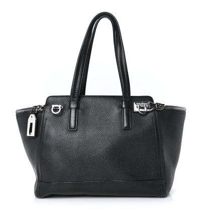 Salvatore Ferragamo Calfskin Medium Verve Double Zip Tote Black 1 of 7