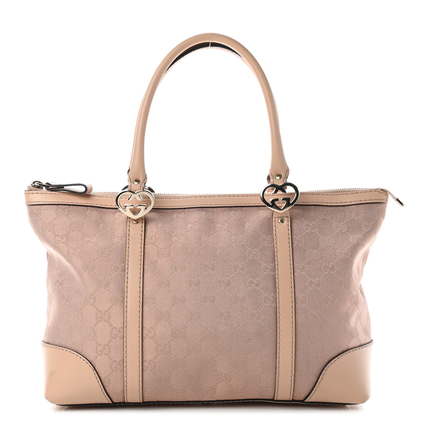 Gucci Metallic Monogram Small Lovely Heart Tote Pink 1 of 10