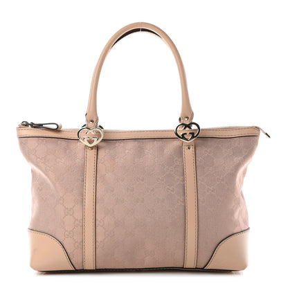 Gucci Metallic Monogram Small Lovely Heart Tote Pink 1 of 10