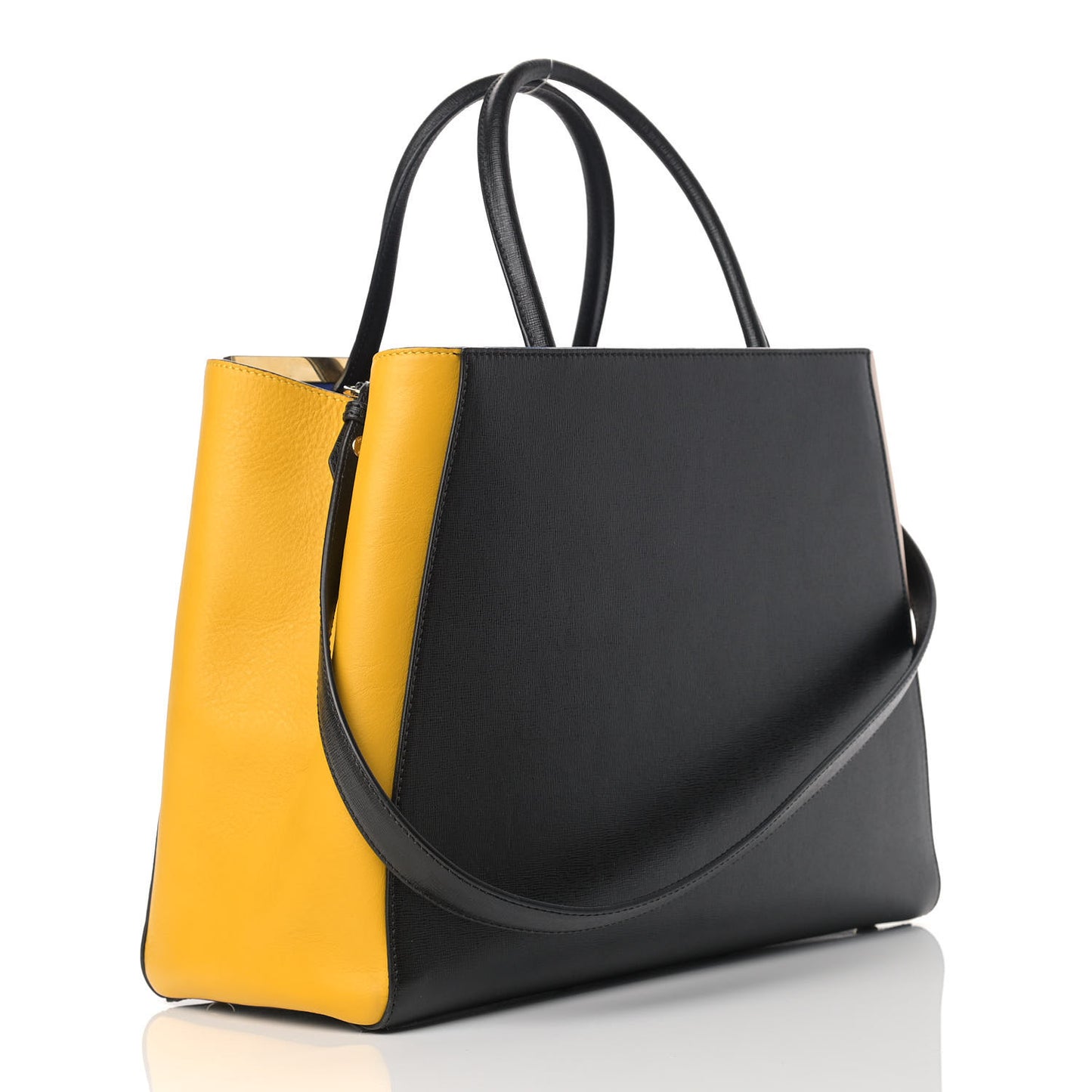 Vitello Elite Bi-Color Regular 2Jours Tote Black