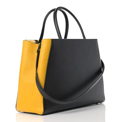 Fendi Vitello Elite Bi-Color Regular 2Jours Tote Black 3 of 10