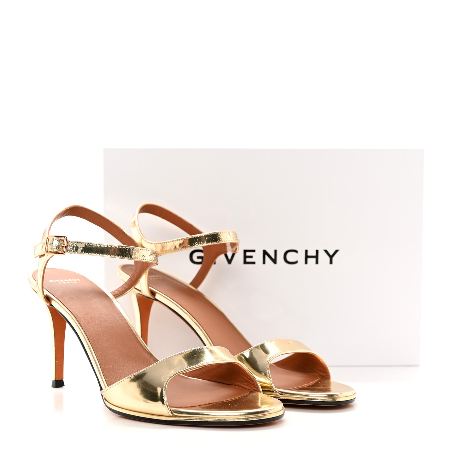 Metallic Nappa Ankle Strap Sandals 40 Gold