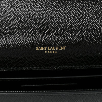 Saint Laurent Grain De Poudre Medium Classic Monogram Kate Satchel Black 6 of 13